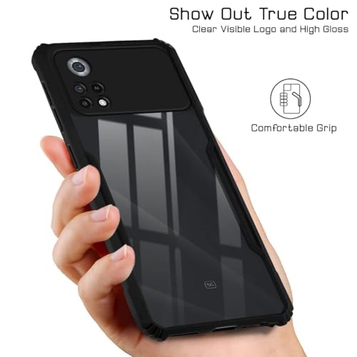 Image of Jkobi Back Case Cover for Xiaomi Poco X4 Pro 5G (Shockproof with Polycarbonate Clear Panel | Professional Black)