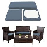 SUKAIKEQA Waterproof 3-Piece Patio Sofa Cushion Cover Set - Replacement Covers for Outdoor Wicker Furniture, Bench & Seat Cushions