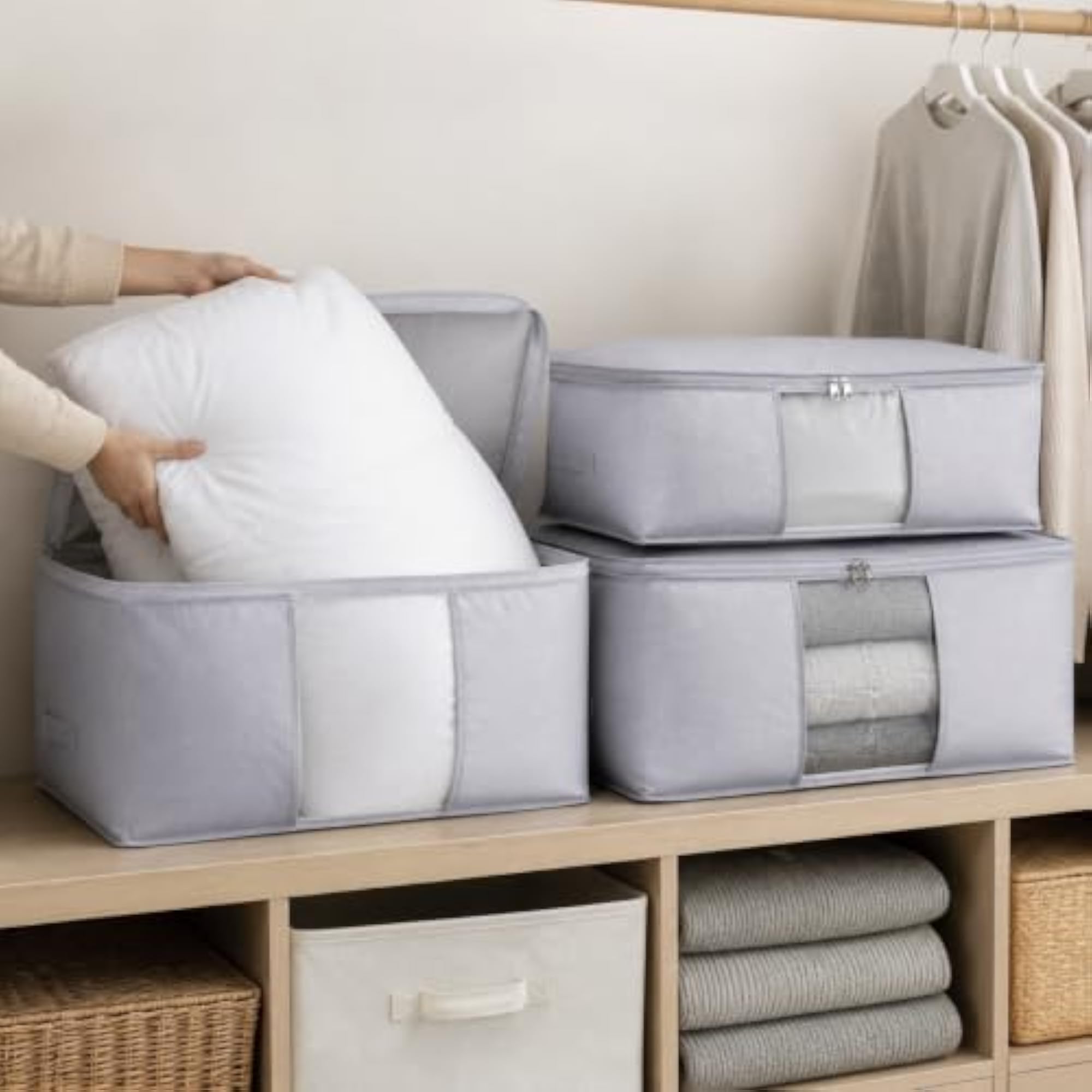 Large Capacity Quilt Storage Bags with Clear Window