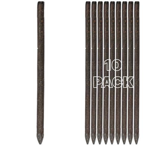 Heavy-Duty Steel Road Form Line Pins & Concrete Forming Stakes | Durable Cement Pins & Temporary Marking Stakes for Road Forming Event Fencing (12mm x 450mm 10 PACK)