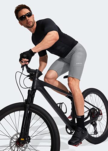 Men's Bike Shorts 3D Padded Cycling Road Biking Underwear Mountain Riding Biker Bicycle Upf 50+ Cycle Shorts Zipper Pockets(Light Grey,M) #TOP5