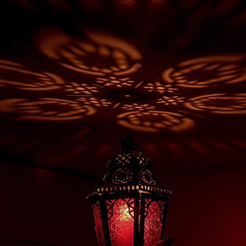 Decorkey Ramadan Candle Lantern, Moroccan Style Vintage Decorative Hanging Lantern For Home Outdoor Patio, Metal Christmas Candle Holders (Purple) #TOP5