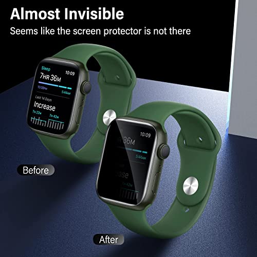 Image of Uyiton 8 Pack Privacy Screen Protector Designed for Apple Watch Series 7 /8 41mm Military Grade Replacement TPU [Not Glass] Anti-Scratch and Bubble Free Touch Screen Protector