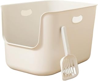 猫 トイレ 大型 lisBaby 猫砂盆 大きい 飛散防止 シンプルタイプ おしゃれ キャッツトイトイレ 大型 猫のトイレ 本体 猫砂付きシャベル (B)