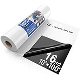 Crawl Space Vapor Barrier - 16 mil 10' x 100', Concrete Vapor Barrier, Vapor Barrier for Crawlspace Encapsulation kit, Crawlspace Liner, Roll of Heavy Duty Plastic sheeting, Black and White Panda Film