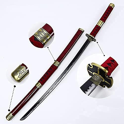 Wooden Sword Weapon,for Roronoa Zoro'S Katana Model Anime Cosplay Armed Katana Sword Wooden Ninja Sword Samurai Sword Children's Toys for Teenagers(Black)