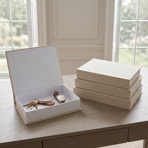 Boîtes de rangement décoratives pour bibliothèque et table basse chic