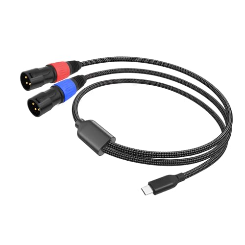 Câble Type-C à 2 Câble XLR cordon stéréo blindé avec connecteurs plaqués