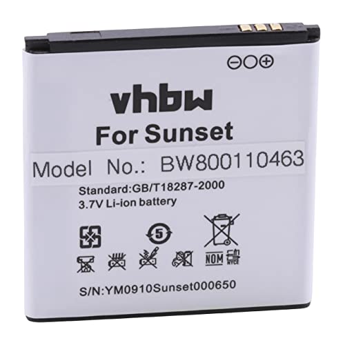 vhbw Batterie Compatible avec Wiko Goa, Sunset, Sunset 2 Smartphone (1200mAh, 3,7V, Li-ION)