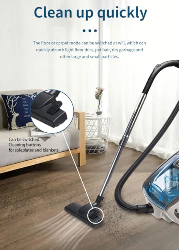 RJJWXSMGS Bagless Cylinder Vacuum Cleaner,Lightweight,Low Noise,HEPA Filter,Includes Attachments for Easy Cleaning,Ideal for Carpet and Hard Floors