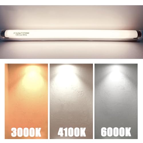 8 Pack 21 Inch T5 Fluorescent Light Bulb 13 Watt F13T5/CW Compatible for Sylvania Satco Philips GE Under Cabinet Tube Light Cool White 800 Lumen G5 Base 8 Count