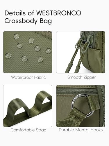 Image of WESTBRONCO Small Crossbody Bags for Women Nylon with Adjustable Strap, Zipper Crossbody Purse, 1L Shoulder Bag for Travel