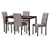 Baxton Studio 5 Piece Andrew Modern and Contemporary Fabric Upholstered Grid-Tufting Dining Set, Gray