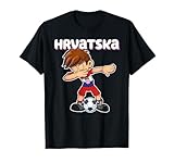 Cooles Jungen Dabbing Fußball Trikot für den kleinen kroatischen Fußball Fan der die Fußball Mannschaft der Kroaten und die kroatische Flagge liebt. Trage es beim Fußball schauen oder in der Mannschaft bei Fußball Training mit der Fußballmannschaft.