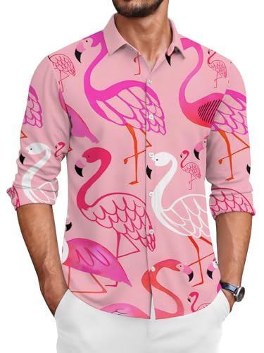 Men Hawaiian Long Sleeve Shirts Sleeve Casual Button Down Shirt Hawaiian Shirt for Men2