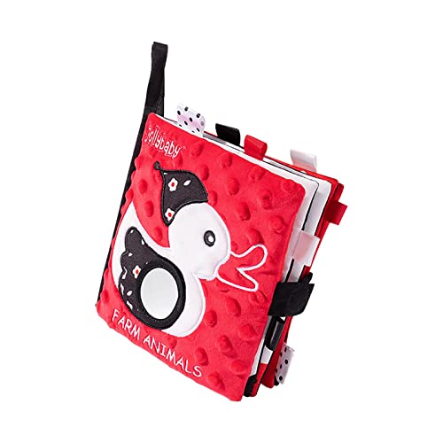 通用 Libro de Tela Suave Baby First, Libros Blandos arrugados interactivos de Alto Contraste para bebés, Bebé Educación Temprana Desarrollo Cerebral Animal Libros Suaves Niñas Niños Juguetes