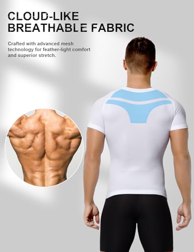 Casey Kevin Men's Compression Shirt Tank Top Slimming Body Shaper Vest Tummy Control Shapewear Undershirt for Men 3 Pack4