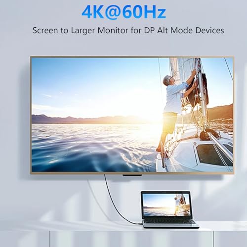 Cuxnoo USB C-C Video Cable 3m, 4K USB Type-C Monitor Cable Support 100W Fast Charge and 10Gbps Data Syncing, Black