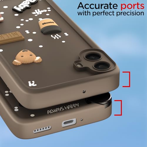 Image of Pikkme Back Cover for CMF by Nothing Phone 1 | Cute Fun Cartoon 3D Bear Silicone Full Body Protection Bumper Case (Brown)