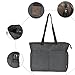 Canvas tote bag tote bag with compartment for commuting, suitable for work, sports, or fitness. (black)