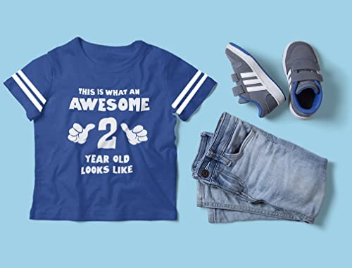 Awesome 2 Year Old 2Nd Birthday Shirt Girls Boys Toddler Kids Jersey T-Shirt Blue #TOP3