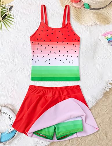 Image of ALISISTER Girls Tankini Swimsuit Two Piece Bathing Suits Summer Beach Swimwear with Shorts for 7-12 Years