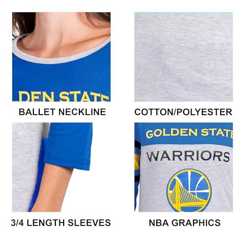Image of Ultra Game Women's NBA Official Standard T Raglan Baseball 3 /4 Long Sleeve Tee Shirt