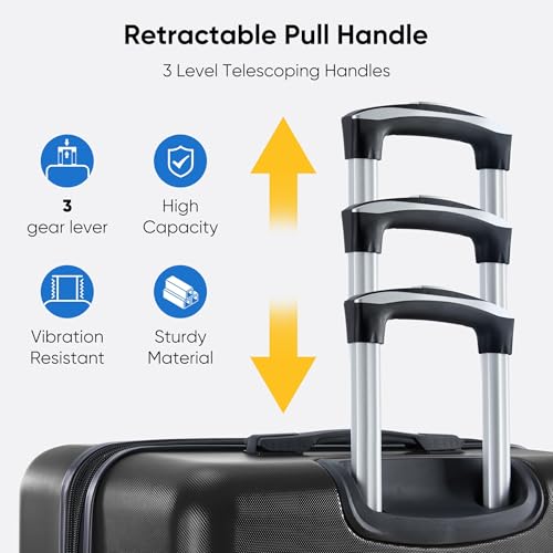 Image of OLIXIS 29 Inch Luggage, Hardside Checked Suitcase with Spinner Wheels, Lightweight ABS Hard Shell Travel Luggage, TSA Approved Lock, Expandable Large Suitcase for Business & Travel-Black