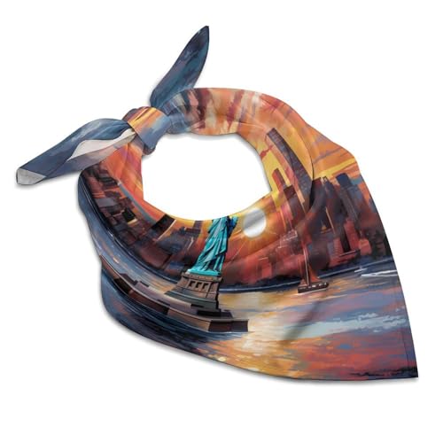 I LOVE New York City Soft Silk Scarf for Men Women Fashion Head Scarf Hair Sleeping Wrapping
