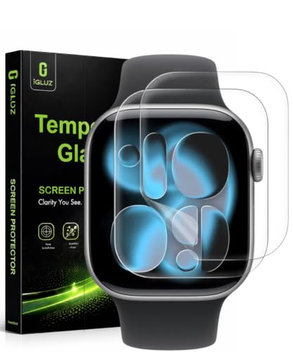 Image of iGluz Acrylic Screen Guard Protector Compatible for Apple watch Series 10, Series 11 42mm (Pack of 2) | Edge to Edge Full Screen Coverage | HD Clear Transparent | Scratch Resistant | Bubble Free | Easy Installation Kit Included