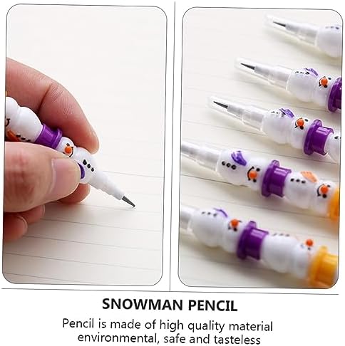 NUOBESTY 10 adet kardan adam kurşun kalem, güzel plastik gövdeli kurşun kalem, genç kızlar ve öğrenciler için yazı gereçleri - Görsel 5