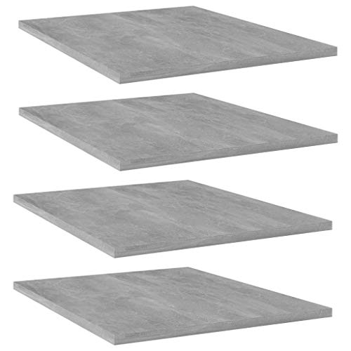 EDNRSOG Concrete Grey Engineered Wood Wall Mounted Bookshelf Set of