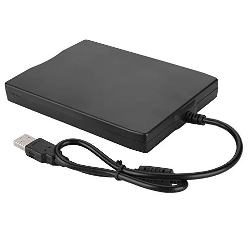1.44M USB External Disk Drive for Notebook Portable Floppy Disk Drive Diskette FDD Shockproof External DVD Drive CD Drive USB Floppy Disk Reader Drive for General Usage Black