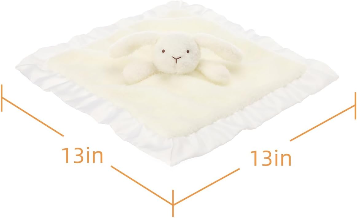 Apricot Lamb Stuffed Animals Soft Security Blanket White Bunny Rabbit Infant Nursery Character Blanket Luxury Snuggler Plush(White Bunny, 14 Inches) - Image 6
