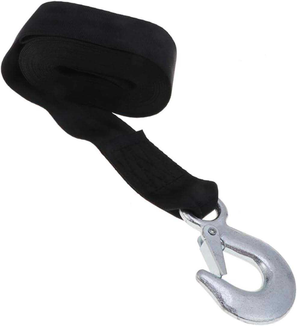 Winch Straps with Quick Connect Hook Durable Tow Straps for Truck Car Motorcycle and ATV Versatile Emergency Towing with Reinforced Webbing