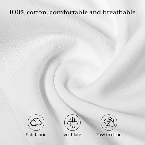 H.Z LEADER Men's 100% Cotton Performance T-Shirt 2-Pack – Moisture Wicking, Athletic Fit, Short Sleeve Gym & Training Tee (US, Alpha, Large, Regular, Regular, 2, White) — view 6