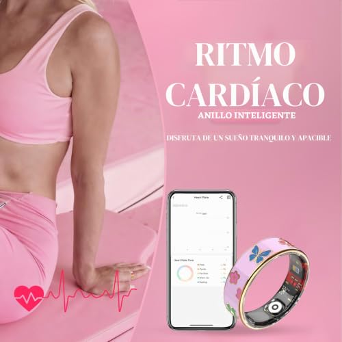 Smart Ring rosa inteligente talla 6 recargable con bluetooth 7