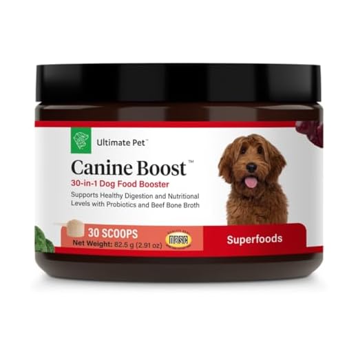 Ultimate Pet Nutrition Canine Boost, 30-in-1 Natural Grain Free Dog Food Booster Topper with Vitamins, Amino Acids, Probiotics, and Digestive Enzymes for Dog Health