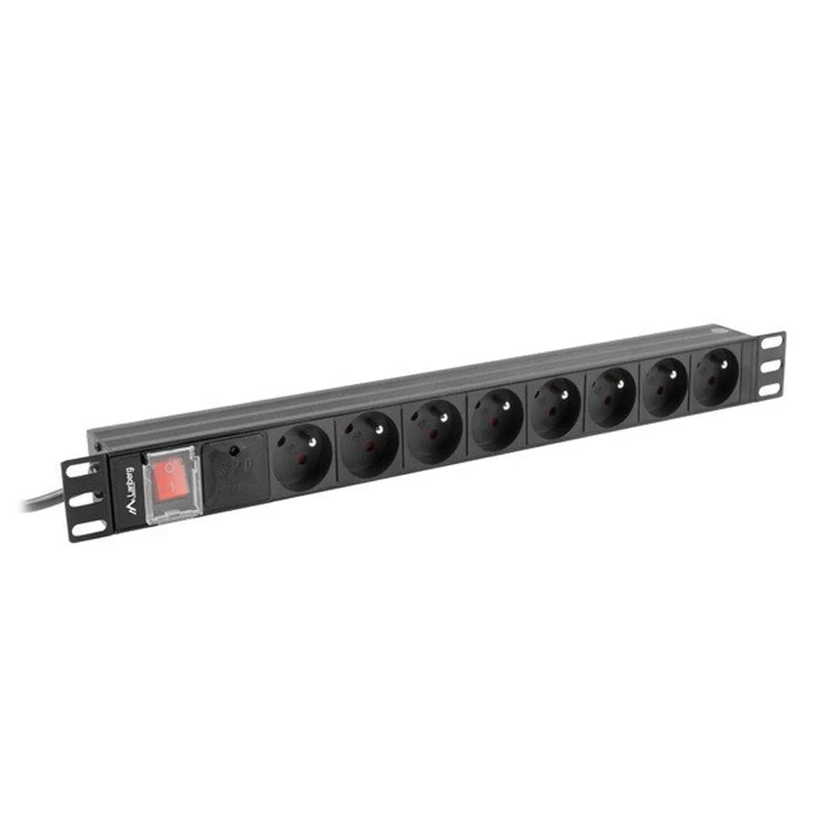 REGLETA LANBERG RACK PDU 19 "(1U, 16A, 8X 230V PL, 2M, NEGRO) PDU-08E-0200-BK