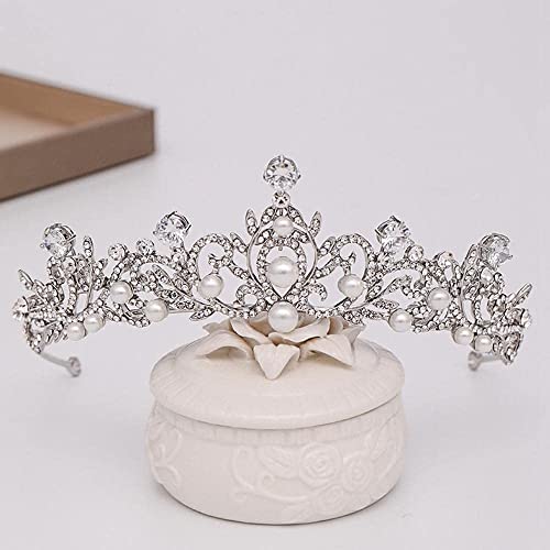 Corona de tiara para mujer accesorios cabello novia tocados pedrería 4