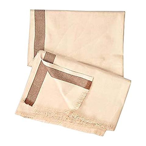 Stylesindia Men's Woven Winter Shawl - Elegant Solid Color Warm Lohi Stoles (35"x70"), Light Biscute, Large Cover