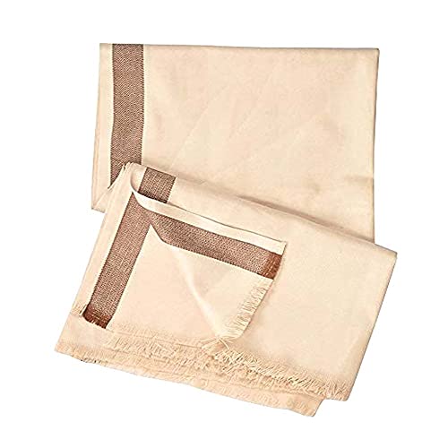 Stylesindia - Shawl Mens Indian Meditation Buddhist Prayer Shawls Light Biscute Scarf Reversible Wrap Blanket Cold Weather Shawl 35" x 70" Yoga Gifts for Him/Her