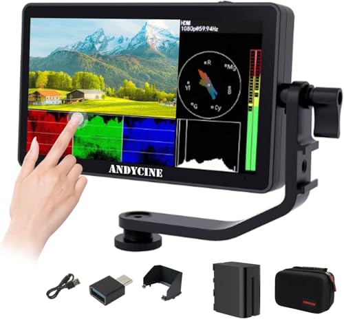 ANDYCINE C50 5,5 Pouces 1600Nits Moniteur Caméra avec Batterie 6600mAh