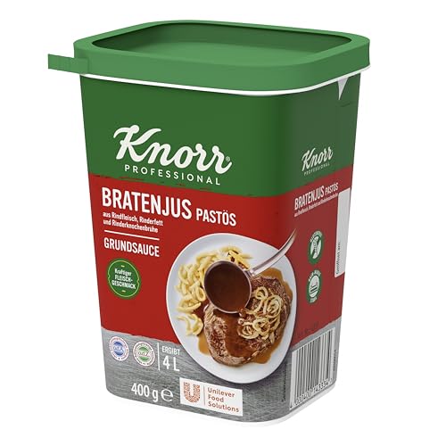 Knorr Bratenjus pastös (vielseitig anwendbar als klarer Bratensaft, Bratensoße und braune Soße) | 400g (1er pack)