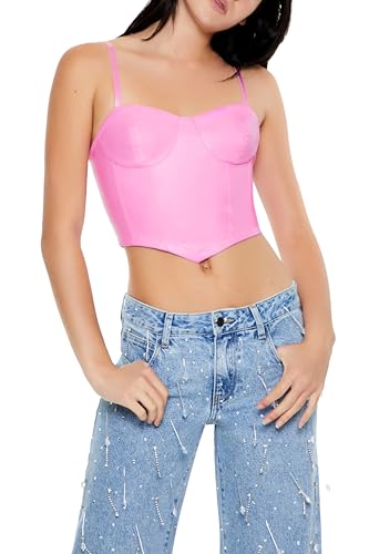 Bustier en similicuir rose femme Forever 21 taille M