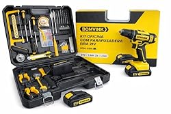 kit de ferramentas domésticas com parafusadeira