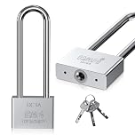 Heavy Duty Lengthened Padlock with 3 Keys, 60mm/6.5 Inch Long Shackle, Waterproof Outdoor Padlock for Warehouses, Container Doors, Garage, Shed Gates, Bicycle