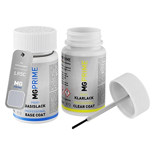 MG PRIME Autolack Lackstift Set für Volkswagen VW LR5C / 0U Pool Blau Basislack Klarlack je 50ml