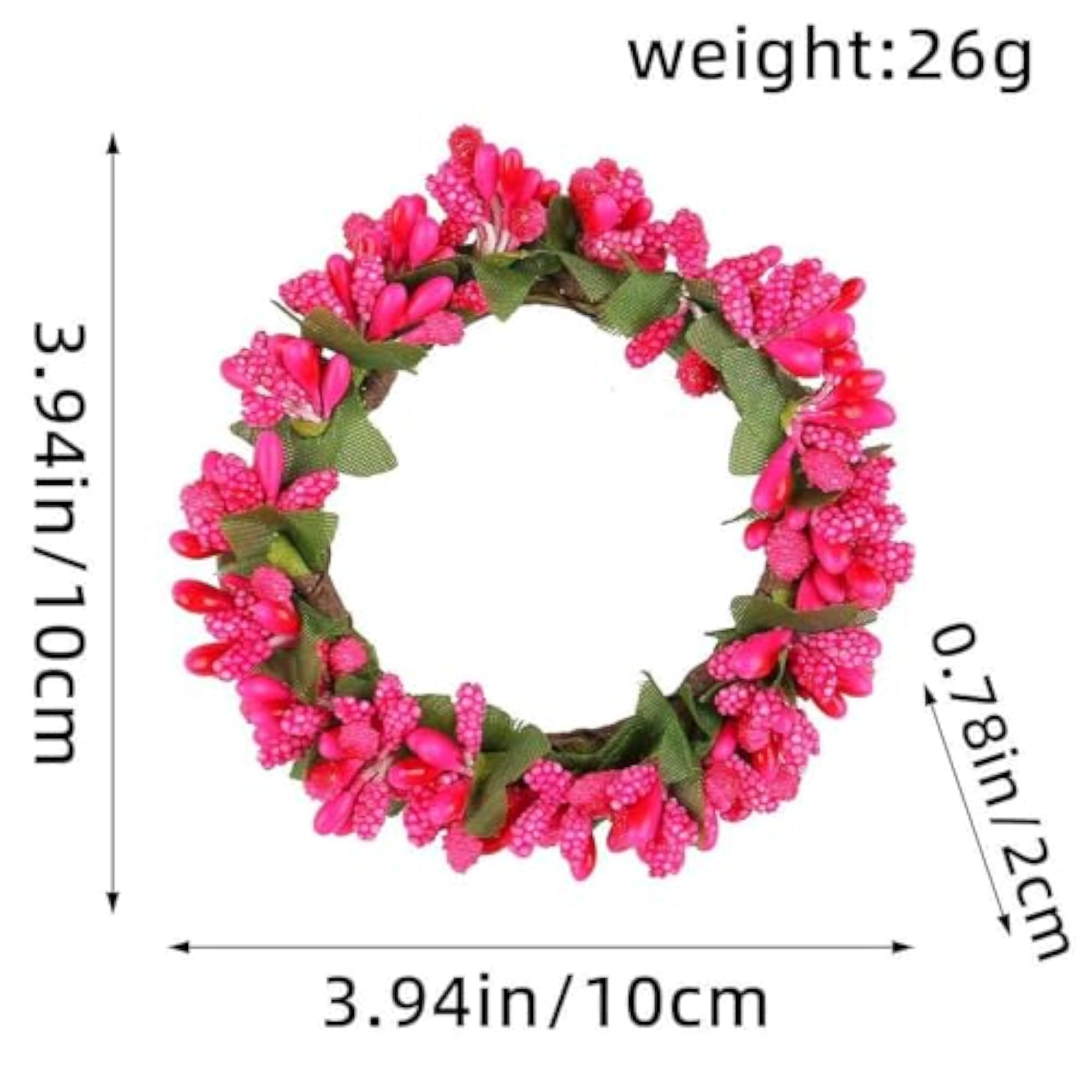 Christmas Candle Rings with Artificial Berries Wreath