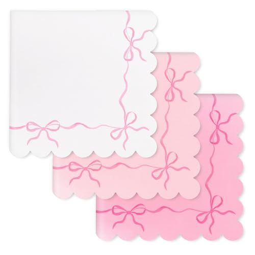 Servilletas de tela con lazo rosa 18 x 18 pulgadas pack x6 miniatura 1